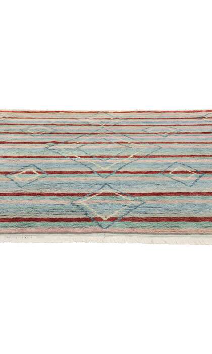 9 x 8 Modern Striped Tribal Moroccan Rug 31221