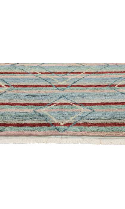 9 x 8 Modern Striped Tribal Moroccan Rug 31221