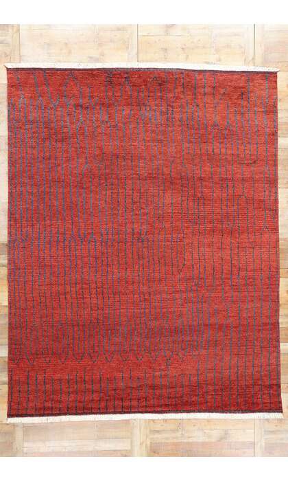 9 x 12 Crimson Enchantment Abstract Moroccan Rug 31295