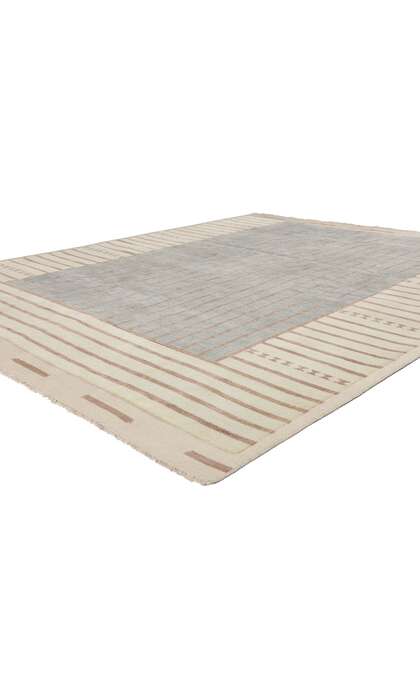 8 x 10 Organic Brutalist Striped Moroccan Rug 31313