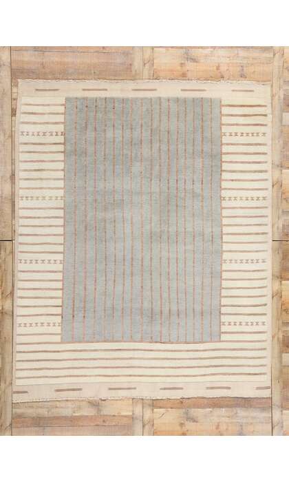 8 x 10 Organic Brutalist Striped Moroccan Rug 31313