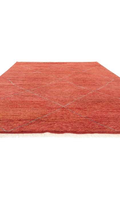 9 x 12 Modern Red Moroccan Rug 31266