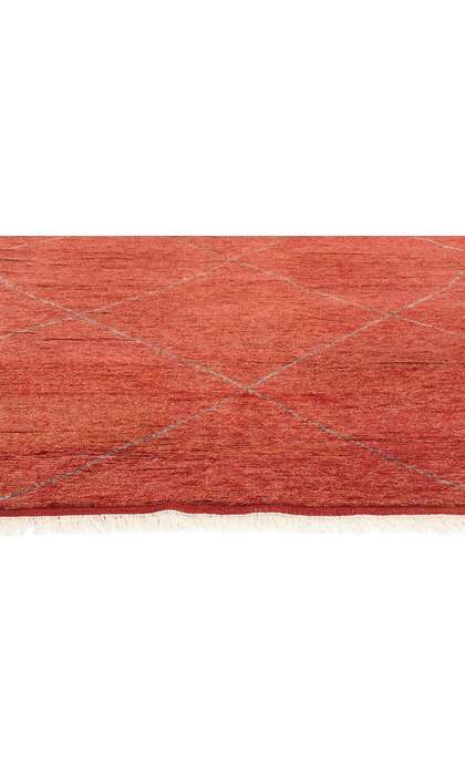 9 x 12 Modern Red Moroccan Rug 31266