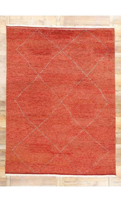 9 x 12 Modern Red Moroccan Rug 31266