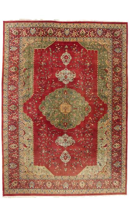 10 x 14 Vintage Indian Agra Rug 78897