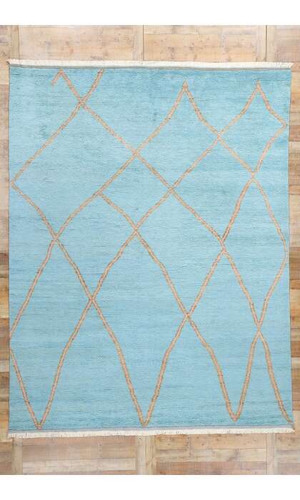 9 x 12 Azure Elegance Abstract Moroccan Rug 31261