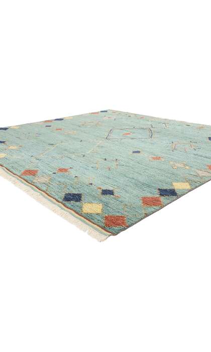 9 x 8 Modern Sky Blue Tribal Moroccan Rug 31220