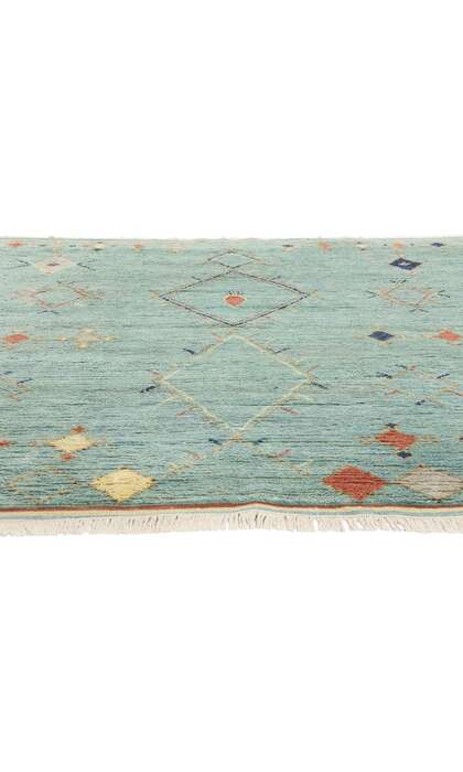 9 x 8 Modern Sky Blue Tribal Moroccan Rug 31220