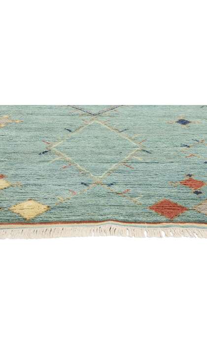 9 x 8 Modern Sky Blue Tribal Moroccan Rug 31220