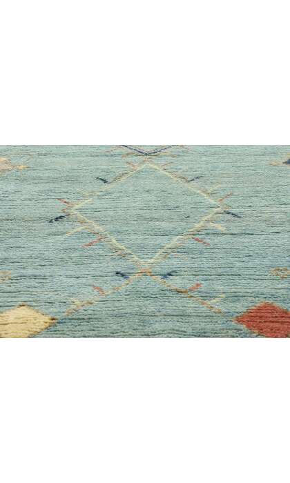 9 x 8 Modern Sky Blue Tribal Moroccan Rug 31220