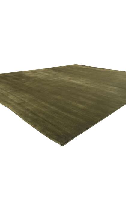 10 x 13 Solid Olive Green Modern Rug 31153