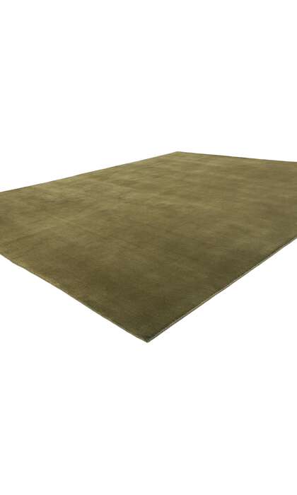 8 x 10 Solid Olive Green Modern Rug 31154