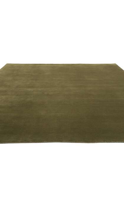 8 x 10 Solid Olive Green Modern Rug 31154