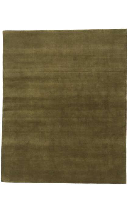 8 x 10 Solid Olive Green Modern Rug 31154
