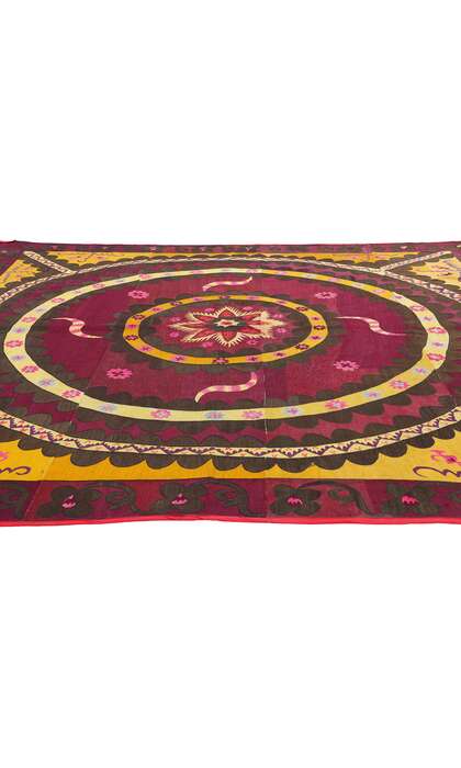 8 x 8 Antique Uzbek Tashkent Suzani Tapestry 78843