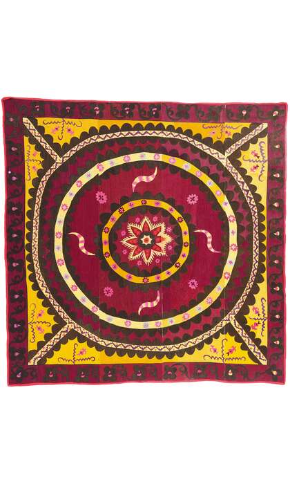 8 x 8 Antique Uzbek Tashkent Suzani Tapestry 78843