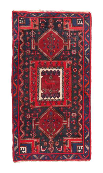 4 x 8 Vintage Persian Nahavand Hamadan Rug 78844