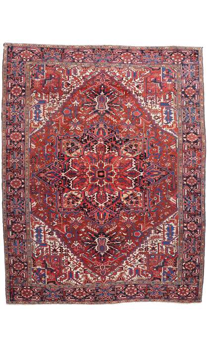 11 x 15 Large Vintage Persian Heriz Rug 78842