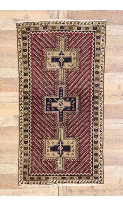3 x 6 Vintage Persian Bijar Rug 78017