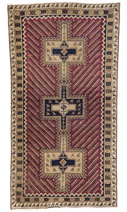 3 x 6 Vintage Persian Bijar Rug 78017