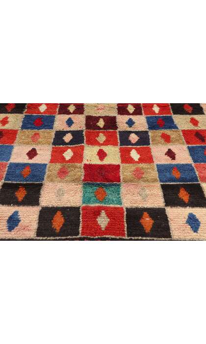 4 x 6 Vintage Persian Lori Checkerboard Rug 78858