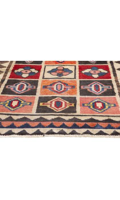 4 x 6 Vintage Persian Lori Checkerboard Rug 78874