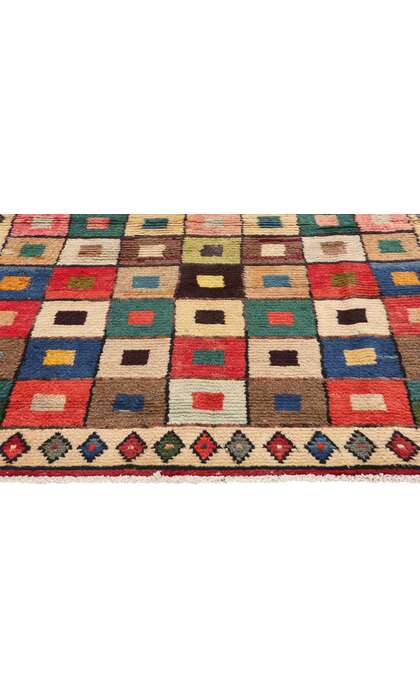 4 x 6 Vintage Persian Lori Checkerboard Rug 78892