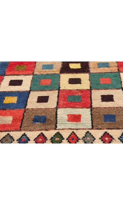 4 x 6 Vintage Persian Lori Checkerboard Rug 78892