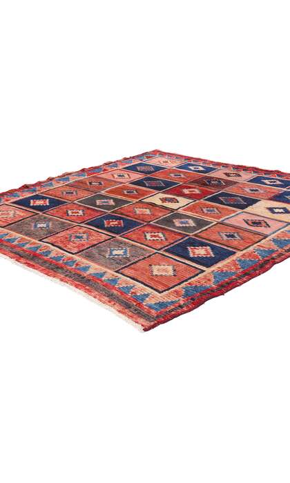 5 x 6 Vintage Persian Lori Checkerboard Rug 78888