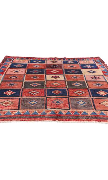 5 x 6 Vintage Persian Lori Checkerboard Rug 78888