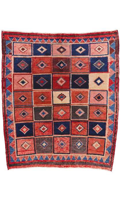 5 x 6 Vintage Persian Lori Checkerboard Rug 78888