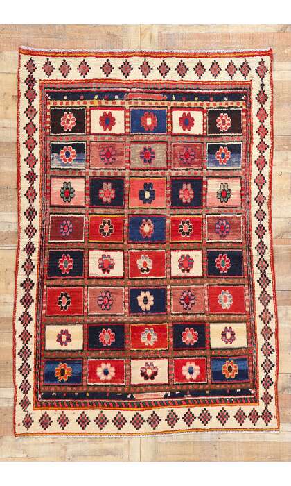 5 x 7 Vintage Persian Lori Checkerboard Rug 78860