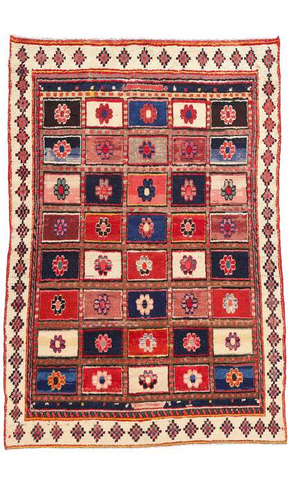 5 x 7 Vintage Persian Lori Checkerboard Rug 78860
