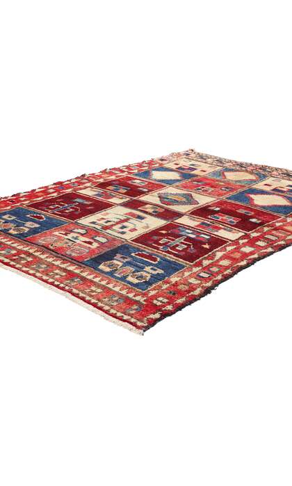 5 x 7 Vintage Persian Lori Checkerboard Rug 78873