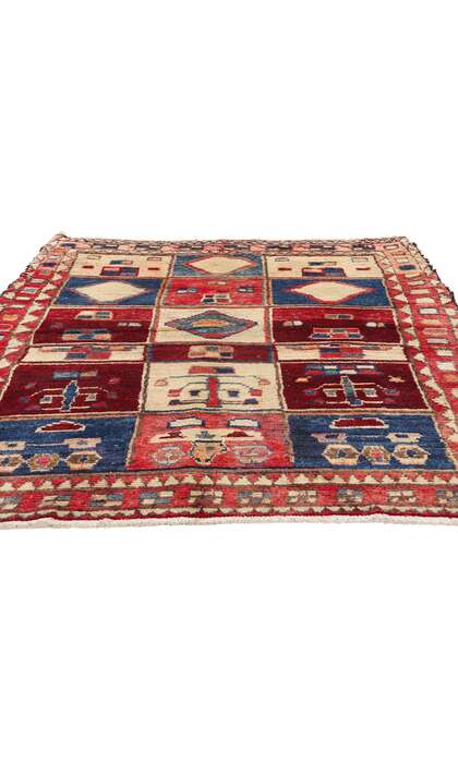 5 x 7 Vintage Persian Lori Checkerboard Rug 78873