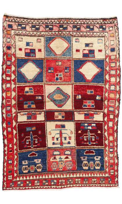 5 x 7 Vintage Persian Lori Checkerboard Rug 78873