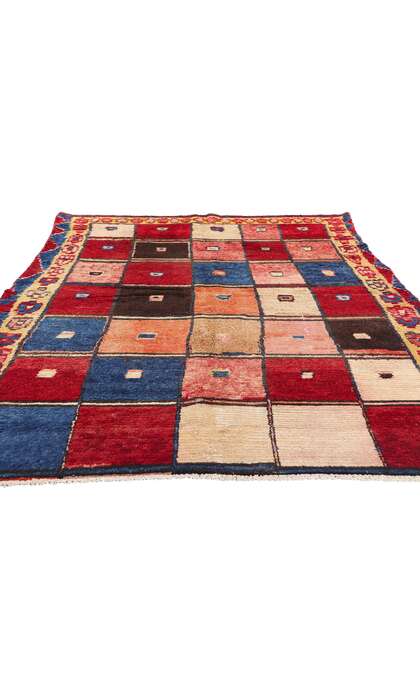 5 x 7 Vintage Persian Lori Checkerboard Rug 78879