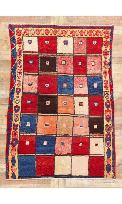 5 x 7 Vintage Persian Lori Checkerboard Rug 78879