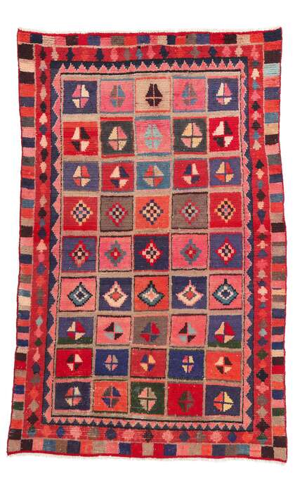 5 x 8 Vintage Persian Lori Checkerboard Rug 78872