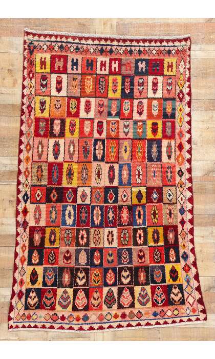 5 x 8 Vintage Persian Lori Checkerboard Rug78877