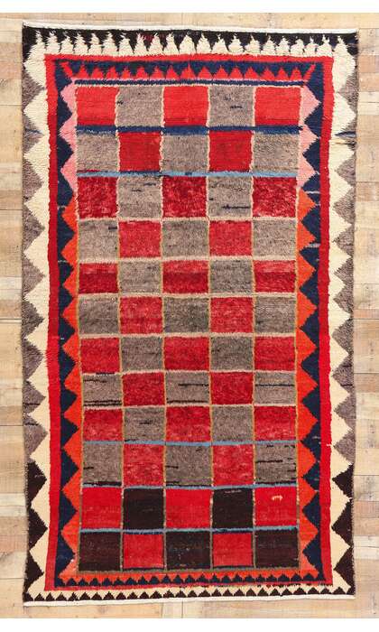 5 x 9 Vintage Persian Lori Checkerboard Rug 78861