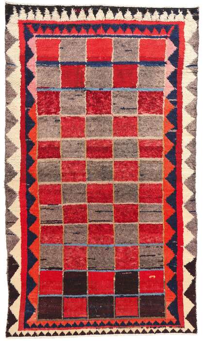 5 x 9 Vintage Persian Lori Checkerboard Rug 78861