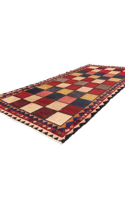 5 x 9 Vintage Persian Lori Checkerboard Rug 78891