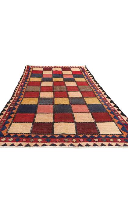 5 x 9 Vintage Persian Lori Checkerboard Rug 78891