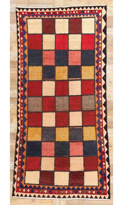 5 x 9 Vintage Persian Lori Checkerboard Rug 78891