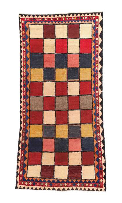 5 x 9 Vintage Persian Lori Checkerboard Rug 78891