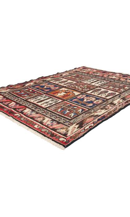 5 x 6 Vintage Persian Lori Checkerboard Rug 78890