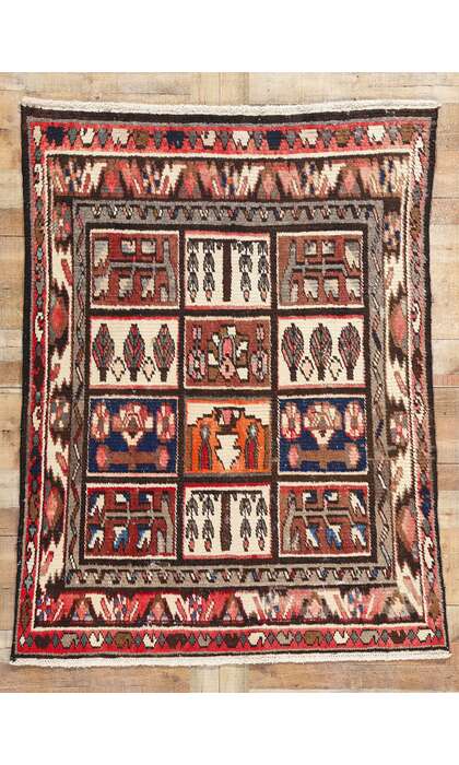 5 x 6 Vintage Persian Lori Checkerboard Rug 78890