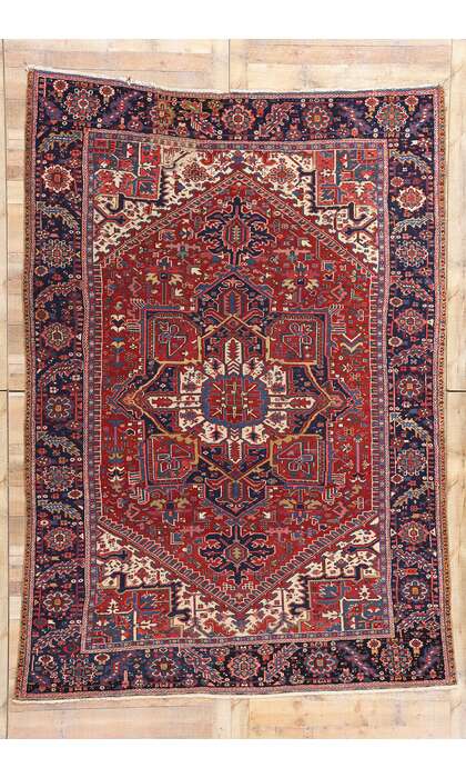 8 x 11 Vintage Persian Heriz Rug 90006