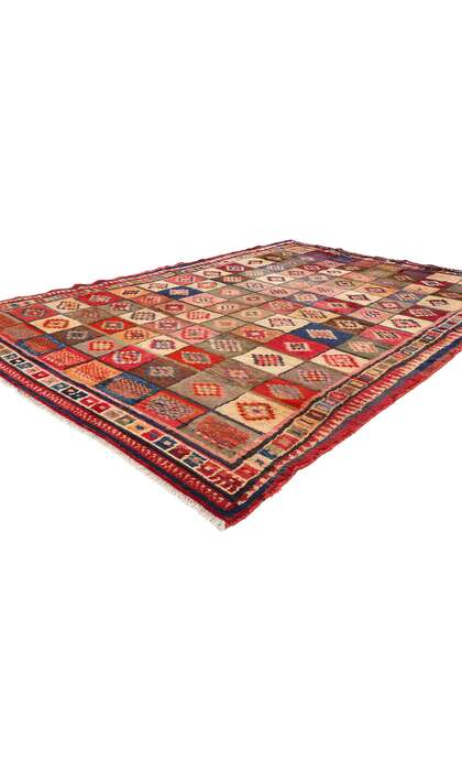 ​6 x 9 Vintage Persian Lori Checkerboard Rug 78881